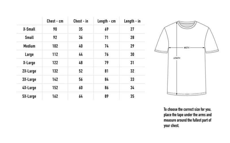 Size chart for Killing Time Tie Dye T-Shirt